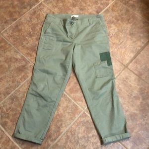 LOFT soft green chino style crop pants. So soft.